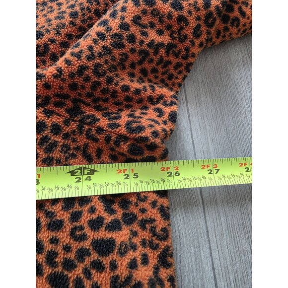 Lands End Womens Soft 2X Leopard Print Fleece Pullover Quarter-Zip Top - Picture 7 of 7